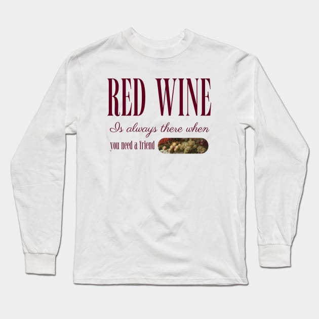 Red Wine Lover Long Sleeve T-Shirt by Tip Top Tee's